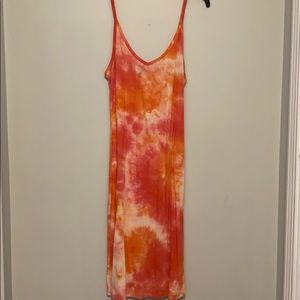 Tie dye forever 21 dress with slit